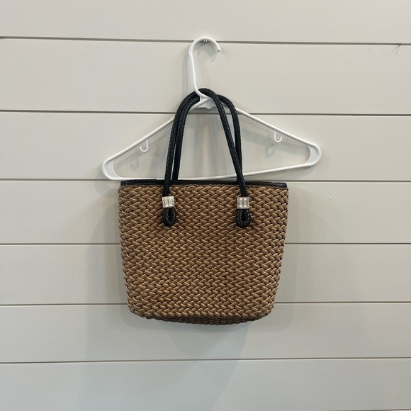 EGO Handbags - EGO Brown and Black Woven Small Tote Bag